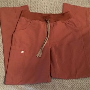 Figs Dark Cherry Kade Cargo Scrub Pants